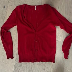 PRETTIES VENICE US BRAND Pointelle Pret Cardy RED